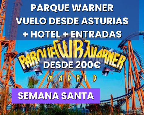 Parque Warner + vuelo desde Asturias + entradas + Hotel Ibis Budget Madrid Getafe *** 